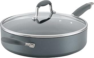 Anolon Advanced Home Hard Anodized Nonstick Sauté Pan with Helper Handle and Lid, 5 Quart - Moonstone