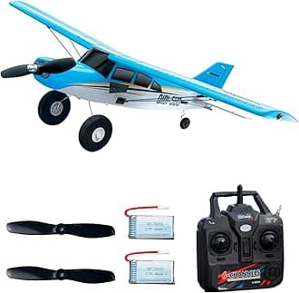 FLYCOLOR QIDI-560 M7 Off-Road Aircraft 3D RC Plane One-Key Hanging Stunt Fixed Wing with Wind Resistant Flight Control for Beginner and Experienced Ready to Fly(Blue)
