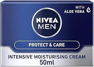 NIVEA MEN Intensive Moisturising Face Cream Protect & Care Pack of 3 (3 x 50 ml), Face Moisturiser for Dry Skin, Moisturiser for Men with Aloe Vera & Vitamin E, Mens Moisturiser