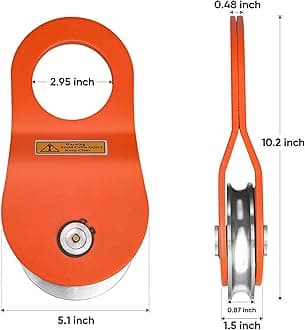 TICONN 10 Ton Winch Block Towing Pulley Blocks 22,000 LBS Capacity, Heavy Duty Offroad Recovery Accessory for Truck, Tractor, ATV & UTV