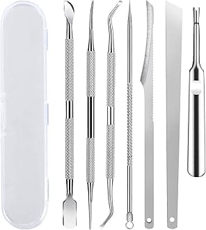 7-Pack Ingrown Toenail Tool Kit - File, Lifters, Surgical Safe Pedicure Tools for Nail Treatment & Pain Relief