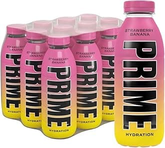 Prime Strawberry Banana Flavoured with Other Natural Flavors Hydration Drink, 16.9 fl oz ℮ 500 ml, 12 Pack