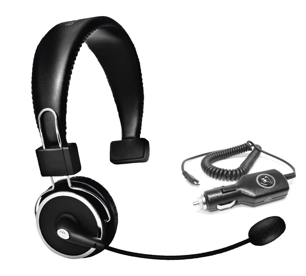 Blue Tiger Elite Premium Bluetooth Headset - PLUS - MobileSpec 12 Volt Replacement Car Charger - On the Road Bundle
