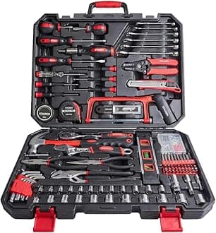Staunch Tool Kit | 200 Piece Home and Office Tool Set | Complete Starter Tool Kit Set & Organiser Tool Box with Tools Included | General Household Tool Kits for Home with DIY Tools in Tool Case