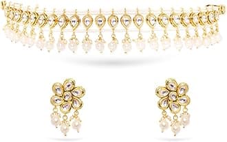 Rubans Necklace Set Gold Plated Traditional Stylish Kundan Jewellery Gift for Women & Girls
