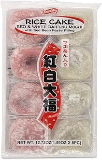 Shirakiku Kameda Daifuku Mochi Sticky Rice Cake, Red Bean, 12.72 Ounce