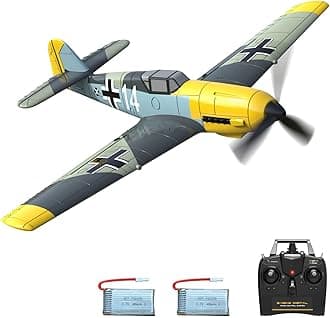 VOLANTEXRC RC Plane 4 CH RC Airplane Ready to Fly BF-109 Remote Control Plane for Beginners with Xpilot Stabilization System, One Key Aerobatic (761-11 RTF), Multicolor
