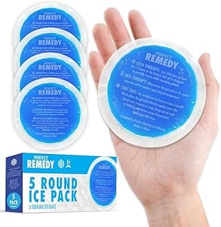 Gel Ice Packs for Injuries Reusable Gel Reusable Hot Pack - Cold Compress & Hot Compress - Eye Ice Pack, Wisdom Teeth, Lip, Nose, Breast Ice Pack for Breastfeeding, Mini Ice Pack (5Pack, Blue, Round)