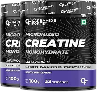 Micronised Creatine Monohydrate Powder | Monohydrate Creatine Supplement for Lean Muscle Volumization, Strength & Energy - Unflavoured - 33 Servings - 100g (Pack of 2)