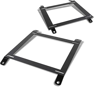 SBK-LM-MM89 Pair of Low Mount Racing Bucket Seat Mount Brackets Compatible with 90-97 Miata, Black