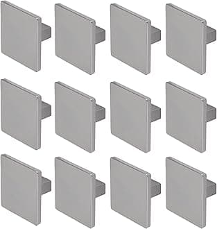 Decoranddecor Calla Square Cabinet Knob Door Pull Handle Kitchen Cupboard Furniture Drawer (12 Pack, Polished Nickel Black)
