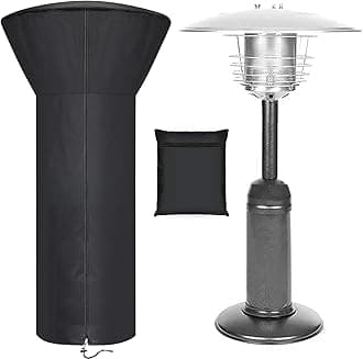Patio Tabletop Heater Covers with Zipper and Storage Bag,Waterproof,Dustproof,Wind-Resistant,Sunlight-Resistant,Snow-Resistant,Black,38'' Height x 24" Dome x 14.5" Base