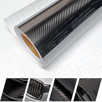 DIYAH 5D Black High Gloss Carbon Fiber Vinyl Bubble Free Air Release Car Wrap Film Auto DIY Decals (12" x 72" / 1 FT X 6 FT)