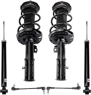 TRQ Front and Rear Suspension Kit Complete Strut & Coil Spring Assembly Shock Absorber Sway Bar Stabilizer Link Compatible with 2016-2019 Chevrolet Cruze