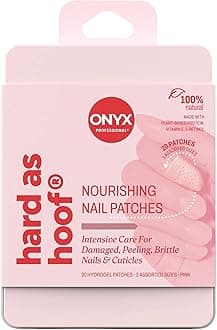 Onyx Professional Hard as Hoof S.O.S Nail Patches - Nail and Cuticle Strengthening Treatment Repair Patches, Nail Growth, Repair, 20 Count