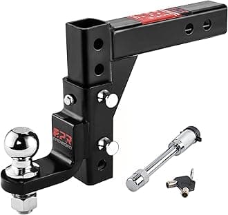 OPENROAD Adjustable Trailer Hitch Ball Mount - Fits 2-Inch Receiver, 2" Tow Balls, 7500lbs, 9-1/2" Drop/ 8-1/4" Rise, Heavy Duty Truck Hitch with Pin Lock