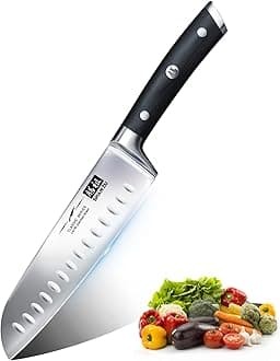SHAN ZU Chef Knife, Santoku Knife,SHANZU Santoku Chef Knife 7 Inch High Carbon German Steel Chef Kitchen Knife with Gift Box