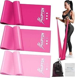 HPYGN 3 Levels Non-Latex Exercise Bands for Physical Therapy & Yoga, Professional Resistance Bands Set for Working Out, Strength Training, Pilates & Rehab, TPE Elastic Stretch Bands for Seniors, Women