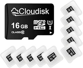 Pack of 10 Micro SD Card 16GB Flash Memory Card C10 A1 U1 Micro SDHC with SD Adapter, Card Reader (16GB)