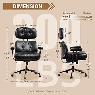 ovios Ergonomic Home Office Chair, High Back Armchair, Black