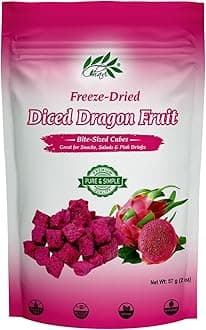CHAVI Freeze-Dried Diced Dragon Fruit Snack - 2 Oz - Healthy 1 Ingredient Superfood - No Added Sugars or Preservatives - Non-GMO, Vegan, Gluten-Free…