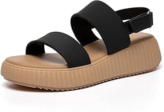 Rihero Women's Comfortable Walking Sandals Casual Summer Outdoor Open Toe Low Flatform Platform Wedge Sandals