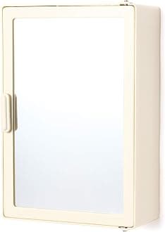 zahab Plastic Bathroom Cabinet Glossy Finish Ivory Single Door 10 x 4 x 14 inch