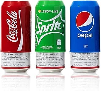 HASTHIP® 3Pack 355ml Silicone Can Sleeve, Can Covers That Look Like Soda, Silicone Sleeves for Cans, Can Wraps, Fits All, Suit for Christamas Gifts (Mixed, 3 Pack)