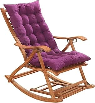 Lounger Cushion Pad, Garden Patio Thick Large Rocking Chair Cushion, Recliner Relax Chair Pad, for Rattan Recliner Indoor Outdoor,purple,48 * 120cm