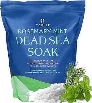 Yareli Magnesium Flakes, 5lb Rosemary Peppermint, Dead Sea Bath and Foot Soak, Alternative to Epsom Salt with Over 250,000mg of Magnesium Chloride Per Bag