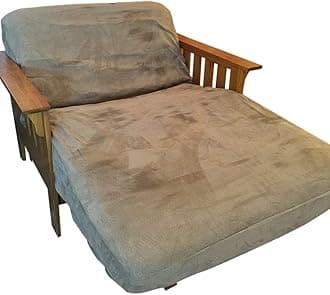 OctoRose Twin Size 39x75x8 inch 3 Side Zipper Classic Soft Micro Suede Futon Cover Sofa Daybed Mattress Slipcover (Peat, Twin Size)