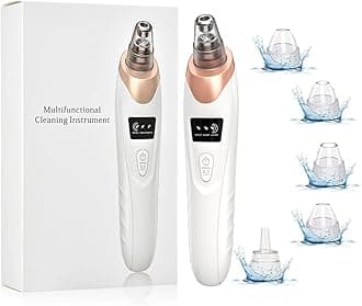 2024 Blackhead Remover Pore Vacuum,Facial Pore Cleaner-5 Suction Power,5 Probes,USB Rechargeable Blackhead Vacuum Kit Electric Acne Extractor Tool for Adult (White)