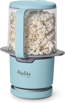 04811 PopLite My Munch Hot Air Popcorn Popper - Personal Sized, Built-In Serving Bowl, Compact Design, 8 Cups, Blue