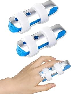 2PCS Metal Finger Splint Middle Finger, Medium Size Finger Brace Stabilizer for Broken Fingers, Finger Splints for Arthritis Trigger Fingers to Straighten Index Pointer Pinky Ring