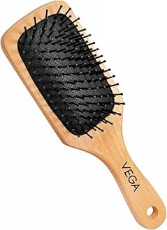 Vega Wooden Bristle Paddle Brush, Large