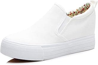 Hidden Wedge Sneakers for Women Slip on Fashion High Heel Shoes Casual Platform Loafers
