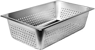 TrueCraftware-Full Size 6" Deep Perforated Stainless Steel Anti-Jamming Steam Pan 24 Gauge- Chafing Steam Food Pan Anti-Jam Table Hotel Pans for Restaurant Family Events Personal Catering Use