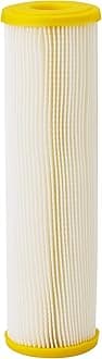 Pentair Pentek ECP50-10 Sediment Water Filter, 10-Inch, Under Sink Pleated Cellulose Polyester Replacement Cartridge, 10" x 2.5", Yellow End-Cap, 50 Micron