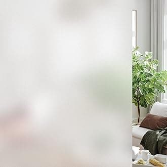 HIDBEA Frosted Window Privacy Film Heat Control UV Blocking, Static Cling Non-Adhesive Reusable Door coverings for Bathroom Home Office (Frosted 41.3 Inch x 13.1 Feet)