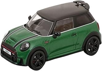 Collectible Race Car Model 1/43 For BMW Mini Cooper JCW F56 Realistic Ornaments Vehicle Alloy Car Model Collection 2023 Model Bedroom Decoration(Green)