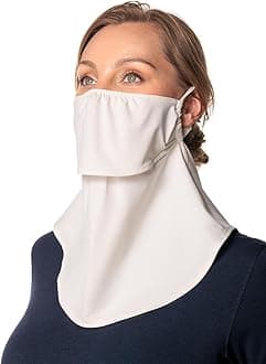 Coolibar UPF 50+ Unisex Crestone UV Face Mask, Sleek Grey, Small/Medium, Solid - Sun Protective