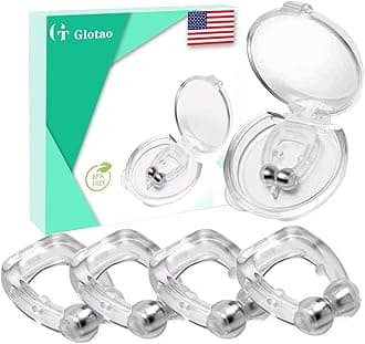 Anti Snore Clip, Magnetic Nose Clip,Silicone Anti Snoring Device for Better Sleep Quality, Comfortable & Professional Snoring Solution Sleeping Aid for Men Women, Snore Stop - 4 Pack