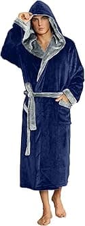 U2SKIIN Mens Hooded Robe, Plush Robes for Men Long Fleece Bathrobe