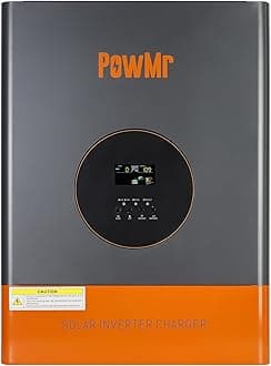 PowMr 10000W Solar Inverter 48VDC to 110VAC, 10KW Off-Grid Hybrid Inverter Built-in 120A MPPT Charge Controller, for 48V Lead-Acid and Lithium Battery(Peak Power: 30000W)