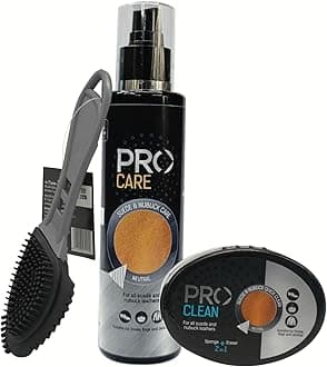 Suede Champion Kit | Spray Polish for Suede & Nubuck Shoes | Includes Suede Brush & 2-in-1 Sponge Cleaner, 180 ML Neutral