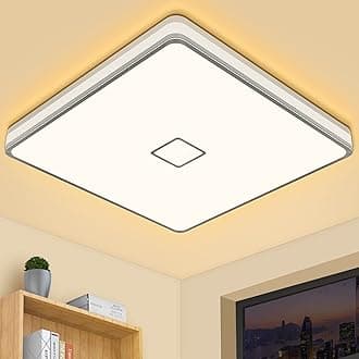 Airand LED Ceiling Light Flush Mount 24W 12.6 inch Square LED Ceiling Lamp with 240Pcs Chips Without Flicker, 2050 Lumens, IP44, 80Ra+, 180W Equivalent (Warm White)