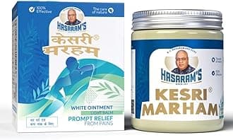 Kesri Marham Ayurvedic White Ointment, Pain Relief Rub Massage Balm for Headache, Back Pain, Muscle,Joint & Knee Pain, Sports & Gym Non-Sticky Fast Absorption-100gm