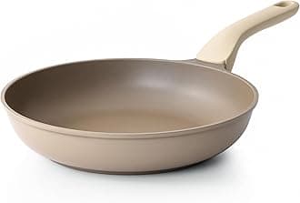 PRICUSIS Nonstick Frying Pan, 8/10/12 Inch Skillet with Stay Cool Handle, Stain/Scratch/Crack Proof, Induction Compatible & Oven Safe, Dishwasher Safe, PTFE & PFOA Free(10-Inch, Natural Linen)