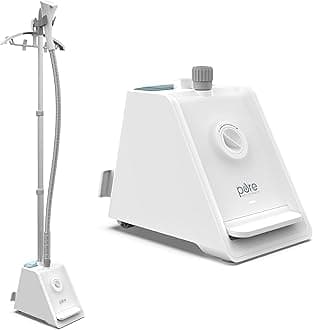 PureSteam Pro Upright Clothes Steamer - Professional Standing Garment Steamer & Foot Pedal - Half Gallon Tank with 1 Hr of Steam at 4 Heat Levels that Heats in 45 Seconds