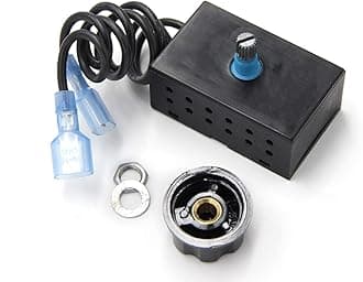 Hongso Fireplace Stove Blower Fan Variable Rheostat Speed On/Off Switch Ctrl with 2 Male Connectors, Fireplace Fan Speed Control